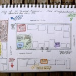 Map of my childhood neighborhood; four blocks that made up my world.