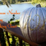 DIY Glitter House Number Pumpkin via The Thinking Closet