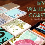 DIY Wallpaper Coasters via The Thinking Closet