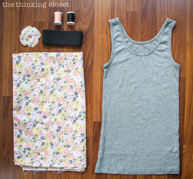 This is all you need to create an Elastic Waist Tank Dress!  Well...pretty much.  Tutorial via thinkingcloset.com
