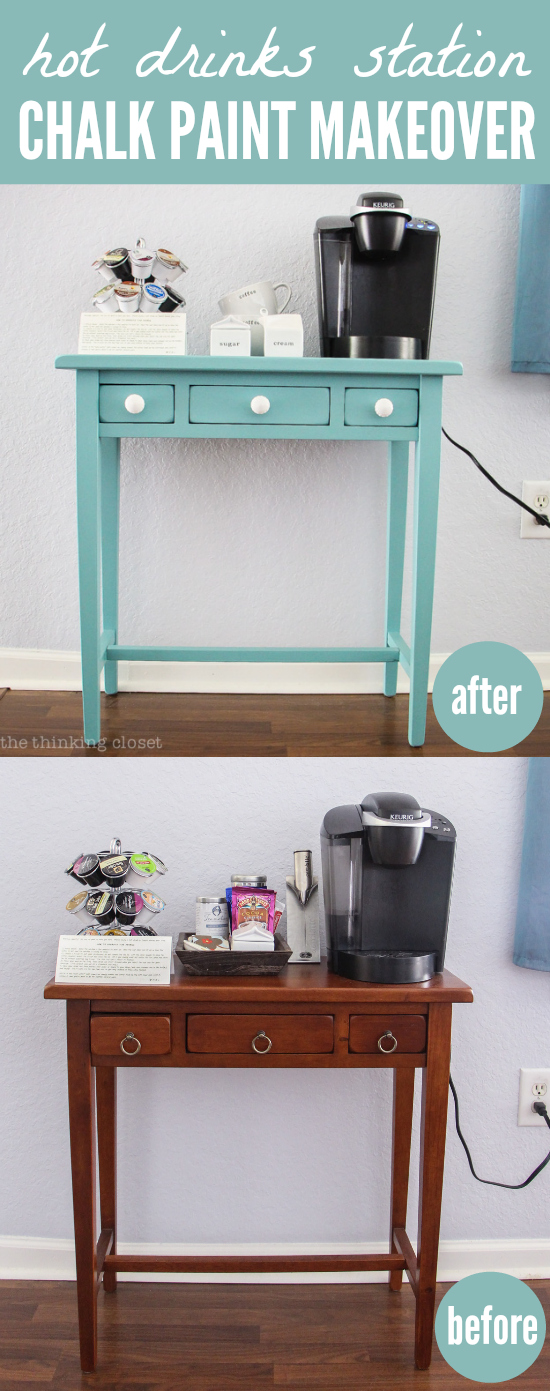 Hot Drinks Station - Chalk Paint Makeover utilizing Chalk Paint decorative paint by Annie Sloan in Provence | Tutorial together with step simply by step breakdown with regard to beginners! There is actually certainly NO need to be intimidated by this medium any longer. trust me! you are usually likely to fall within love.
