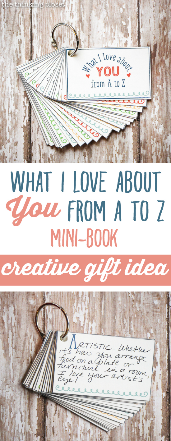 “What I Love About You from A to Z” MiniBook Gift — the thinking closet