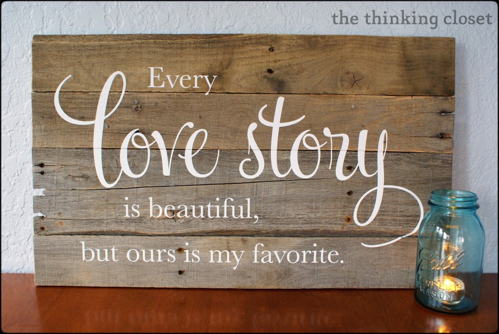Wood Pallet Sign Tutorial via The Thinking Closet Wood Pallet Sign Tutorial via The Thinking Closet