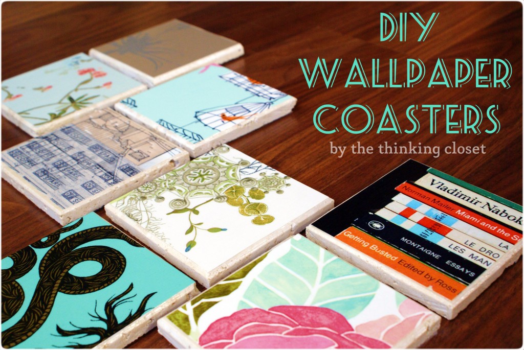 DIY Wallpaper Coasters via The Thinking Closet