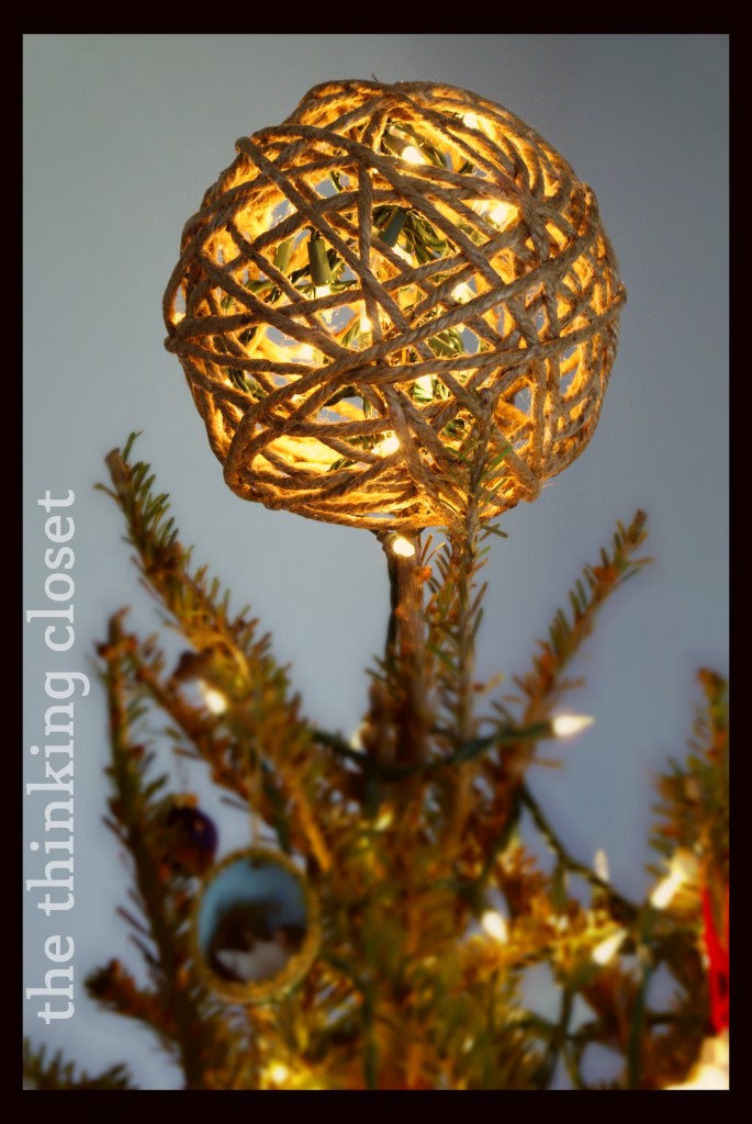 D.I.Y. Twine Ball Tree Topper by The Thinking Closet