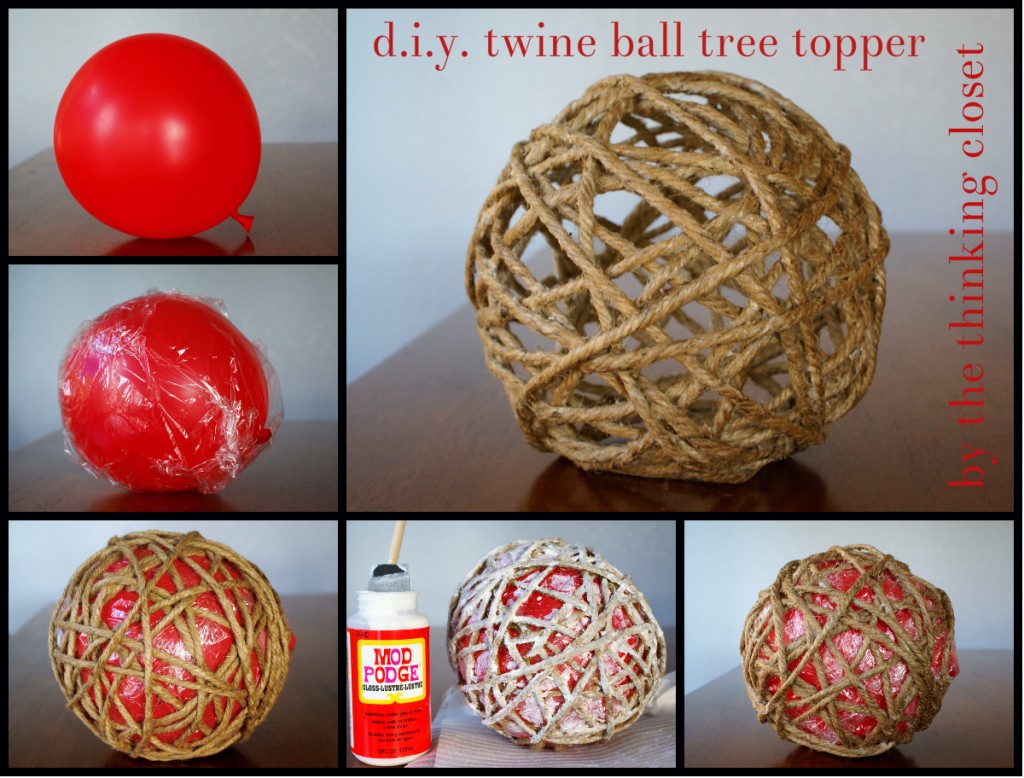 D.I.Y. Twine Ball Tree Topper by The Thinking Closet