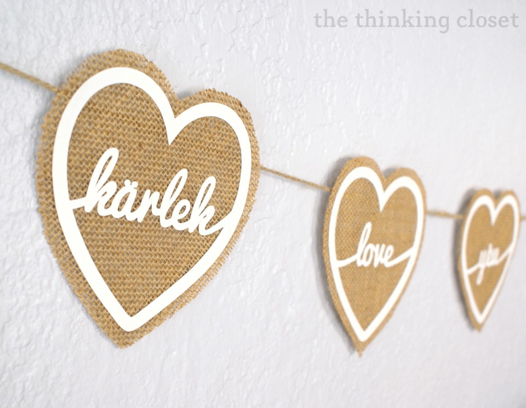 Burlap Love Banner & Free Cut File by The Thinking Closet