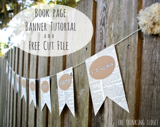 DIY Book Page Bunting, Banner with Book Pages