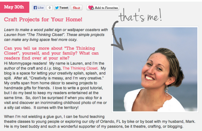 Lauren's Interview On Mommypage