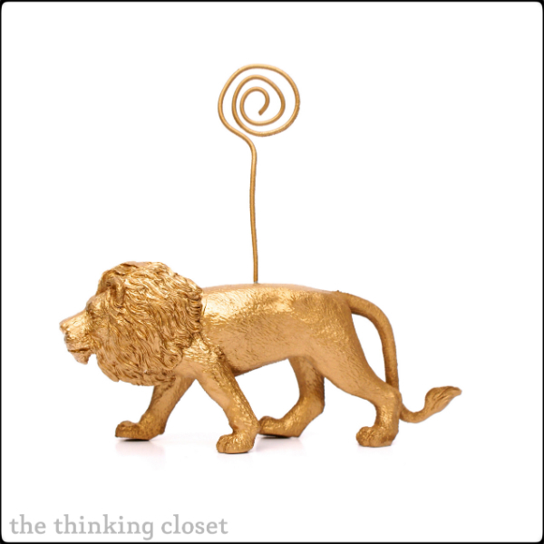 Transforming Plastic Toy Animals into Gold Place-Card Holders | The Thinking Closet