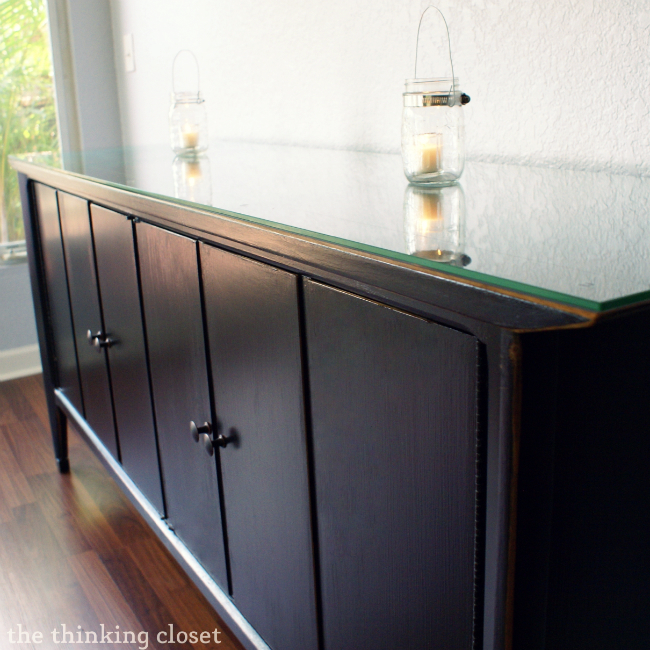 Black Distressed Buffet Makeover