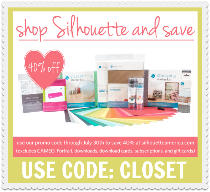 40% off all Silhouette Consumables - July 23-27 - Use code CLOSET