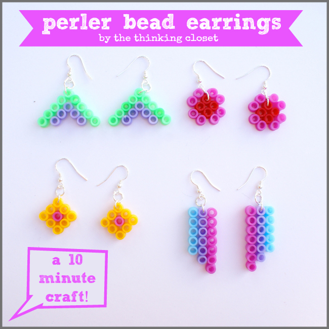 Perler Bead Earrings: A 10 Minute Craft by The Thinking Closet