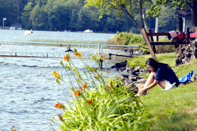 Girl lakeside. Girl lakeside.