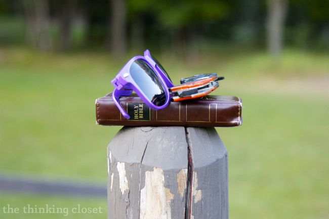 Classic HoneyRock: sunglasses, bible, and knife. Classic HoneyRock: sunglasses, bible, and knife.