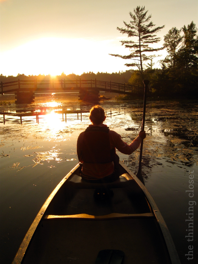 Canoeing on Long Lake. Canoeing on Long Lake.