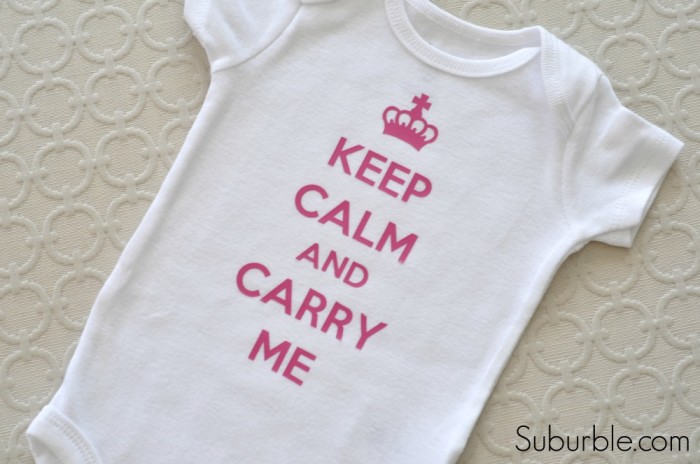 Keep Calm & Carry Me Onesie by Tara from Suburble