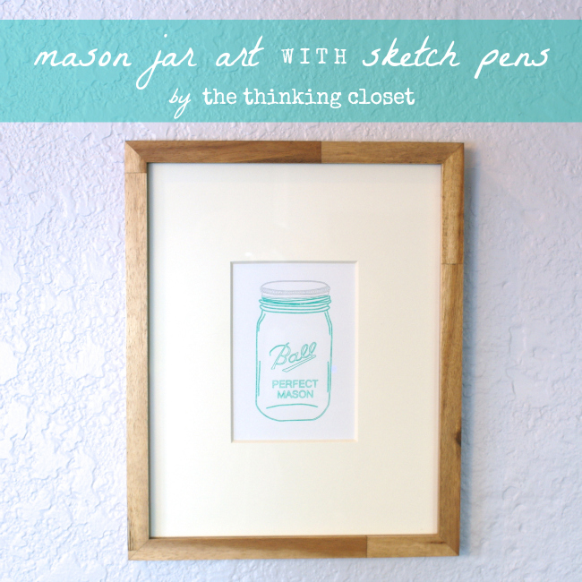Mason Jar Art with Sketch Pens by The Thinking Closet