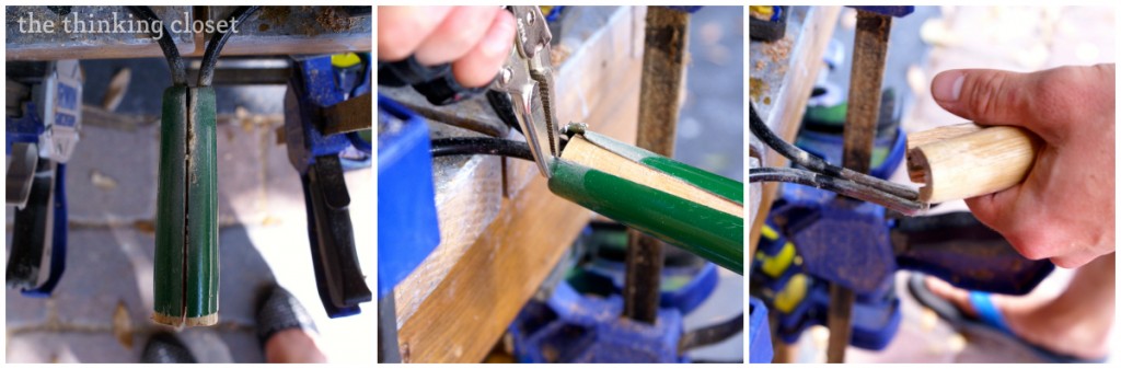 Removing the handle. Removing the handle.