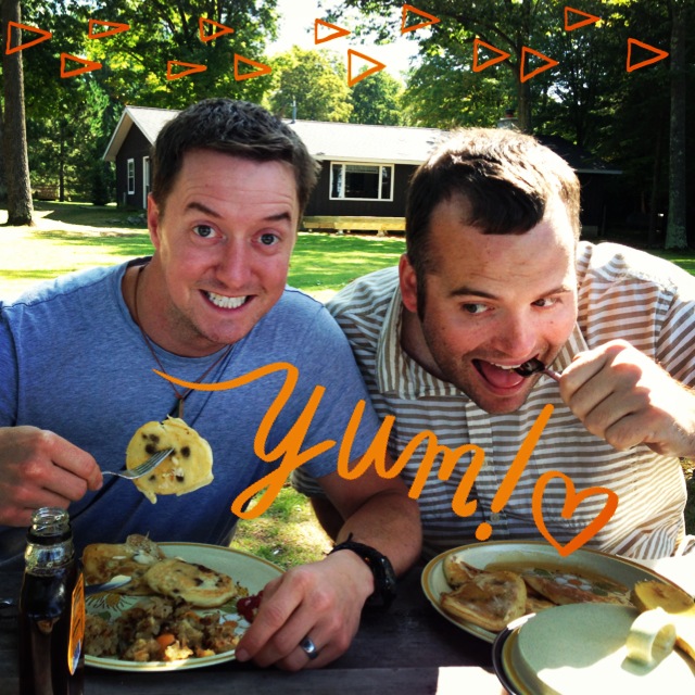Mark and Brent: breakfast buddies. Mark and Brent: breakfast buddies.