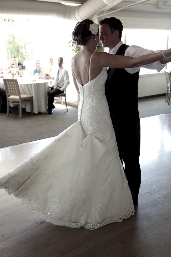 Make sure that you can dance up a storm in your wedding dress!  Bustles help.