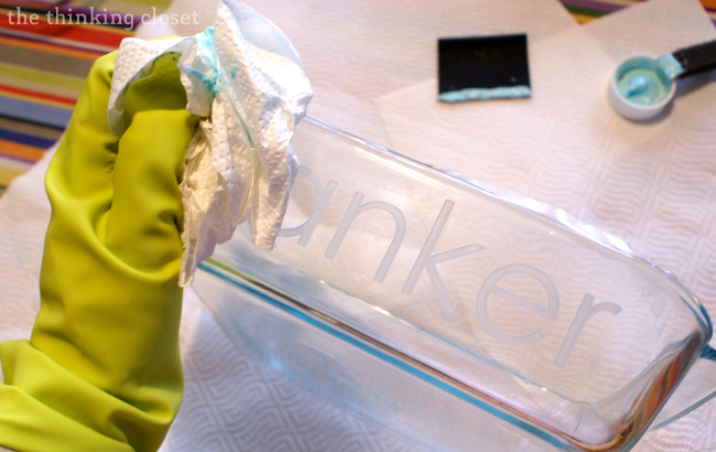Clean off any residual etching cream! Clean off any residual etching cream!