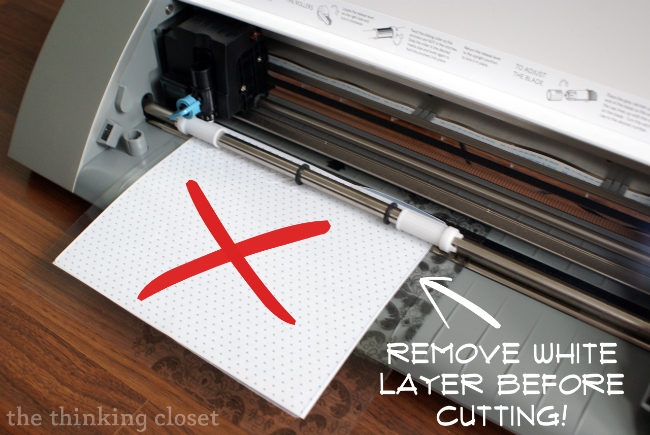 Remove White Layer before Cutting Stamping Material.