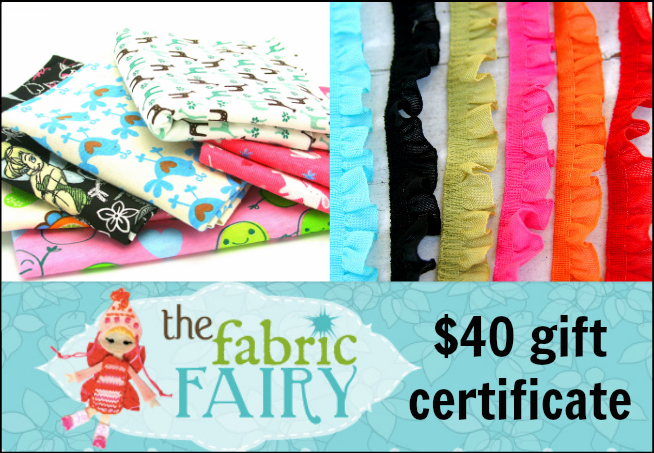 $40 Gift Certificate to The Fabric Fairy - - 1 of 6 prizes in The Thinking Closet's Blogiversary Giveaway! 9/6 - 9/11 $40 Gift Certificate to The Fabric Fairy - - 1 of 6 prizes in The Thinking Closet's Blogiversary Giveaway! 9/6 - 9/11
