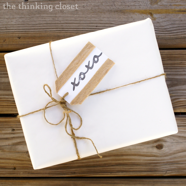 DIY Gift Wrap with Handmade Gift Tags by The Thinking Closet