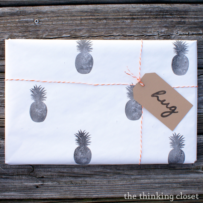 Stamped Wrapping Paper Tutorial by The Thinking Closet Stamped Wrapping Paper Tutorial by The Thinking Closet