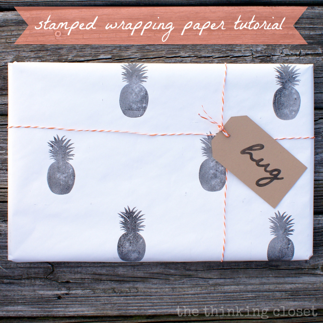 Stamped Wrapping Paper Tutorial & Free Cut File