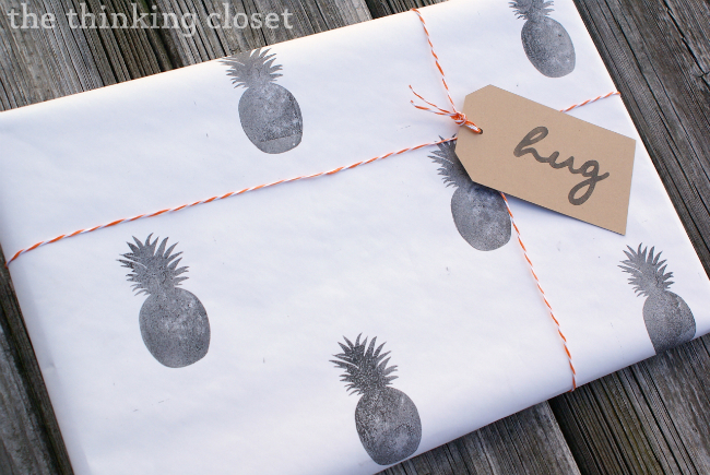Stamped Wrapping Paper Tutorial by The Thinking Closet