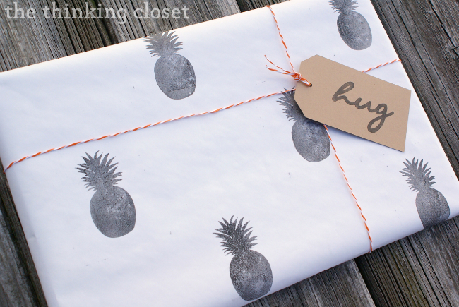 Stamped Wrapping Paper Tutorial by The Thinking Closet Stamped Wrapping Paper Tutorial by The Thinking Closet