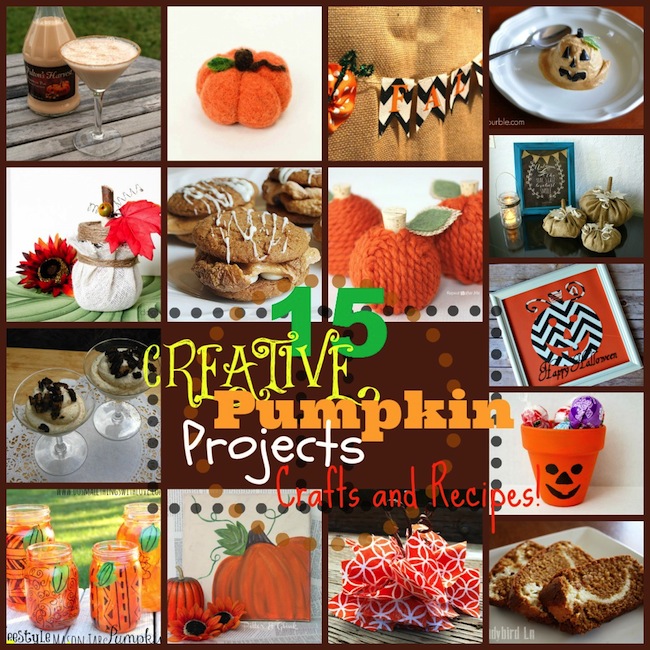 15 Creative Pumpkin Projects...crafts, recipes, and more! 15 Creative Pumpkin Projects...crafts, recipes, and more!