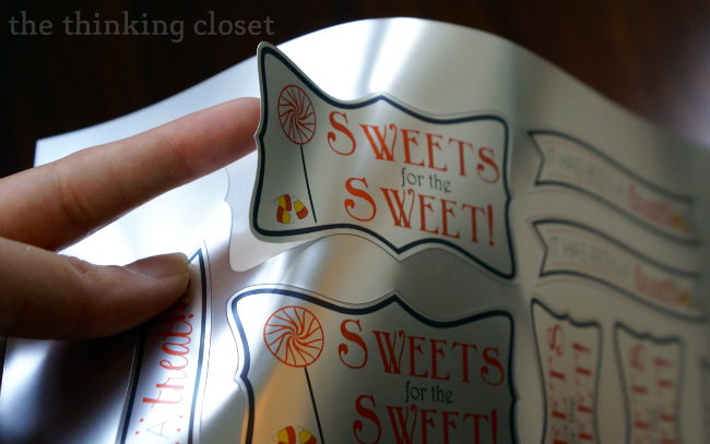 Impeccably cut labels on Silhouette Printable Foil via thinkingcloset.com