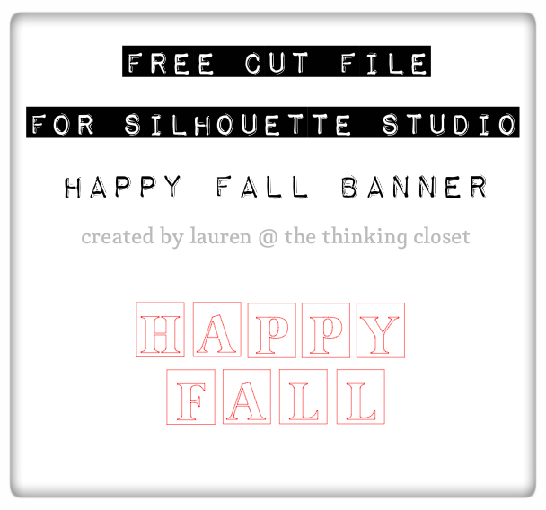 "Happy Fall" Banner: Free Cut File for Silhouette Studio via thinkingcloset.com