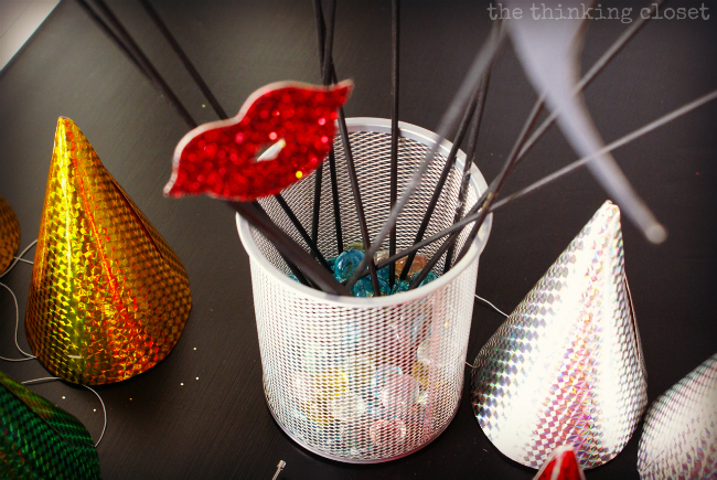 DIY Photo Booth Props at the ready! Party time, people. via thinkingcloset.com DIY Photo Booth Props at the ready! Party time, people. via thinkingcloset.com