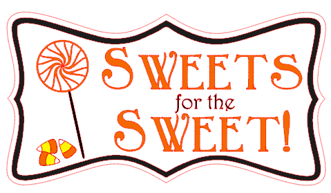 Sweets for the Sweet! Halloween Treat Bag Label by thinkingcloset.com Sweets for the Sweet! Halloween Treat Bag Label by thinkingcloset.com