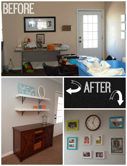 "Share the Joy" Before & After of our Children's Home Office makeover!