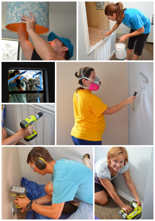 Working hard for the "Share the Joy" Campaign - - helping out Central Florida Children's Home to give their office a makeover!