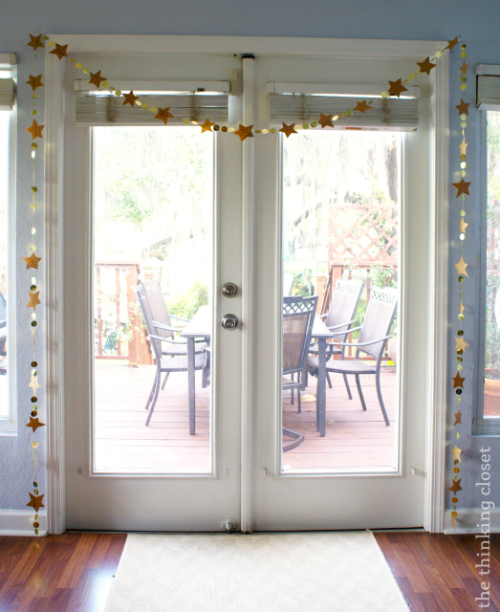 GarlandOverEntryway Paper Bag Gratitude Garland by thinkingcloset.com