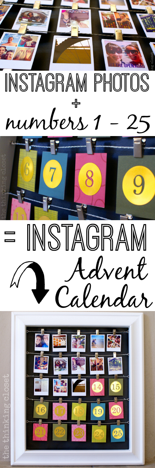 DIY Instagram Advent Calendar. Such a fun way to look back at highlights from the year while counting down the days till Christmas!