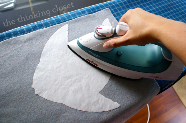 Ironing freezer paper to help get clean cuts on felt! via thinkingcloset.com Ironing freezer paper to help get clean cuts on felt! via thinkingcloset.com