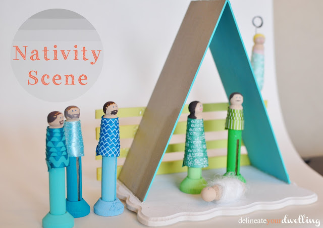 Clothespin Nativity Scene by Delineate Your Dwelling.  Please pin from the original source!