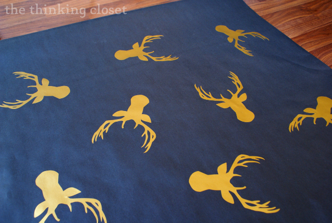 Deer Head Wrapping Paper made from excess vinyl for a holiday banner! Nothing is wasted. Deer Head Wrapping Paper made from excess vinyl for a holiday banner! Nothing is wasted.