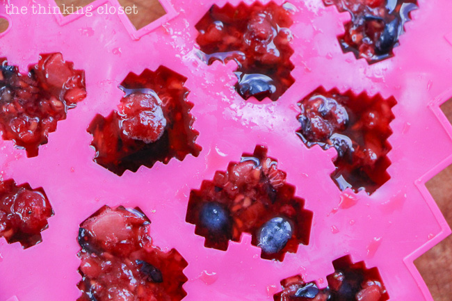 Create your own berry-infused heart ice cubes!