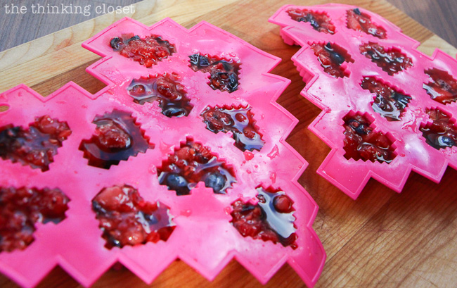 Create your own berry-infused heart ice cubes!