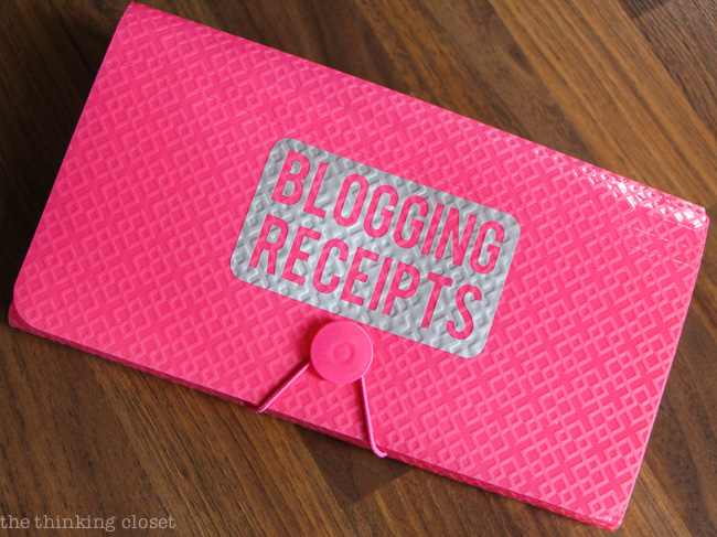 Organize those blog receipts with an accordion file JUST for those blogging purchases you make. Come tax season, you'll be sittin' pretty! Organize those blog receipts with an accordion file JUST for those blogging purchases you make. Come tax season, you'll be sittin' pretty!