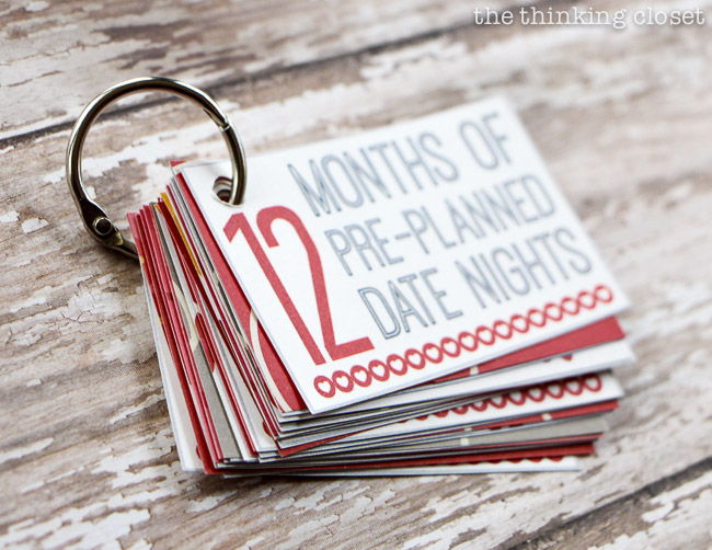 12 Months of Date Nights Gift & Free Printable!