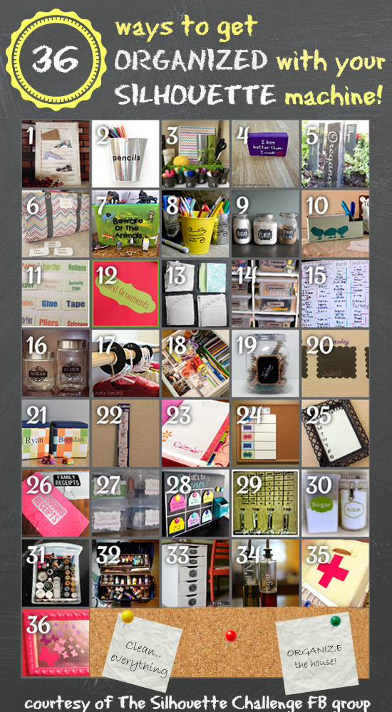 Get organized with your Silhouette Machine! Here are 36 inspirational projects to get your gears turning.... Get organized with your Silhouette Machine! Here are 36 inspirational projects to get your gears turning....